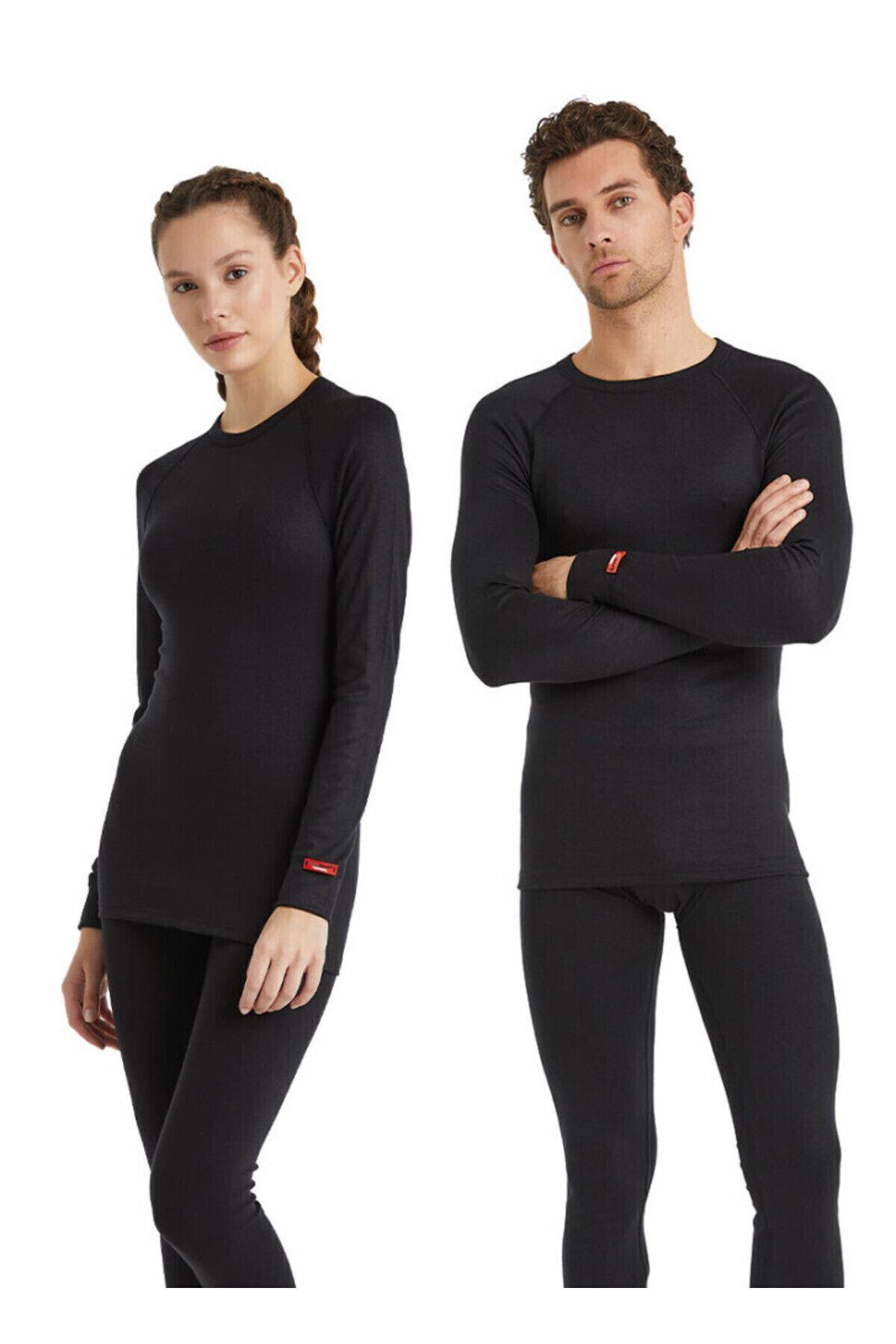 Blackspade Unisex 2.Seviye Termal O Yaka Uzunkol Tişört SİYAH TERMAL BLACKSPADE