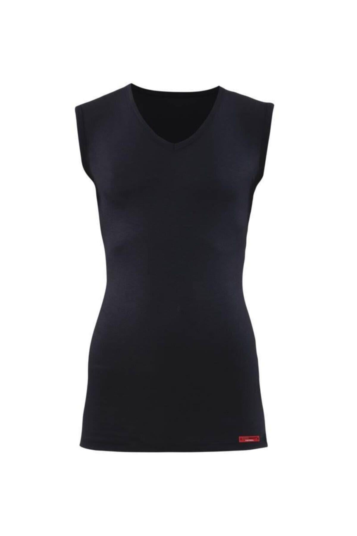 Blackspade Unisex 2. Seviye  Termal V Yaka Tişört SİYAH TERMAL BLACKSPADE