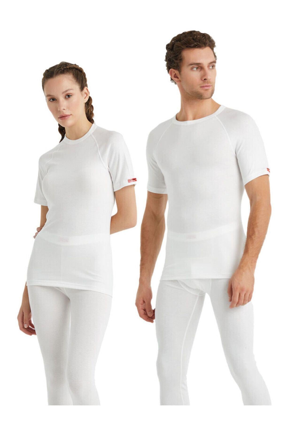 Blackspade Unisex 2.Seviye O Yaka Kısakol Termal Tişort BEYAZ TERMAL BLACKSPADE