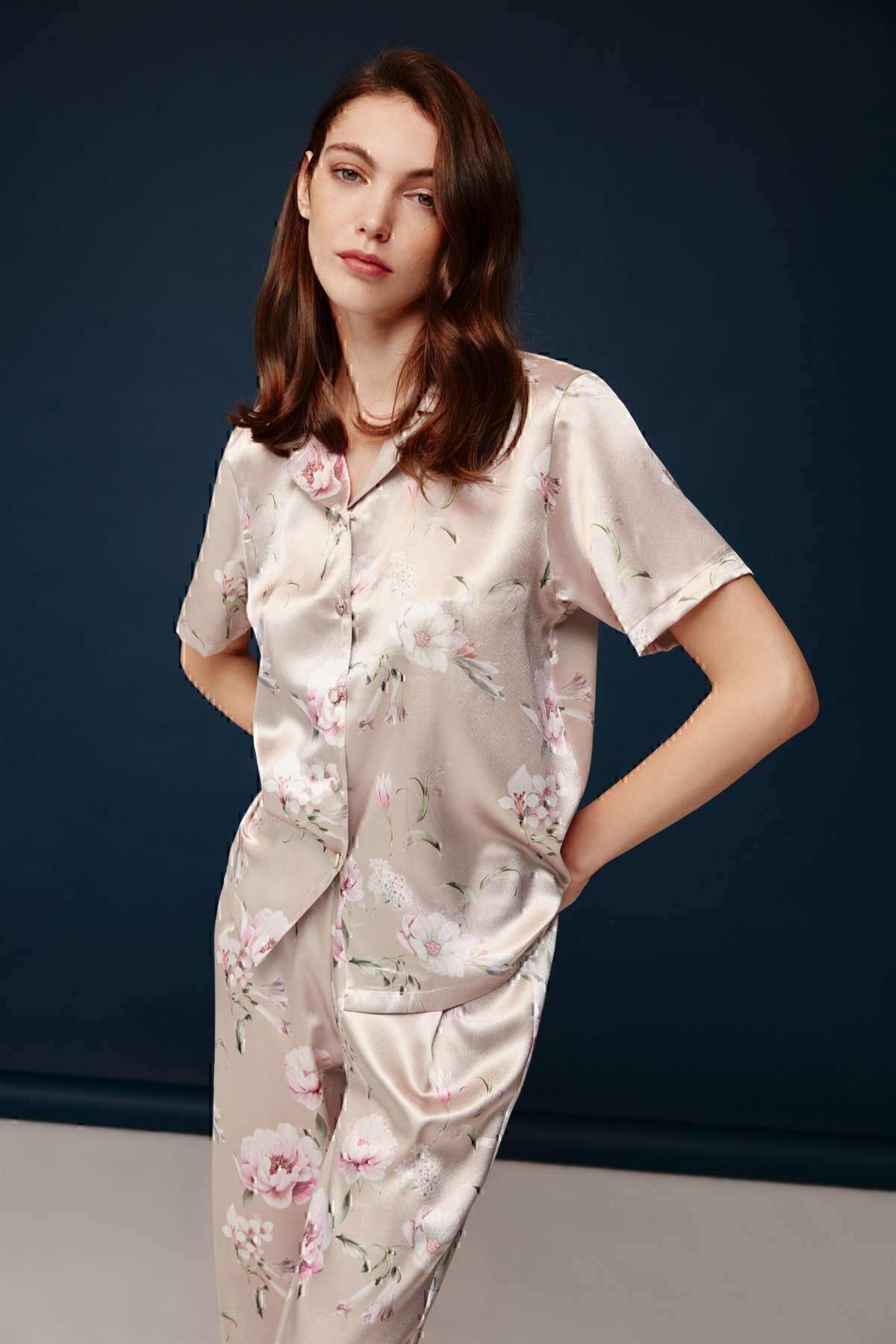 Bonnıe&Clyde Bayan Saten Pijama Takım SOMON CEYİZ BONNİE&CLYDE