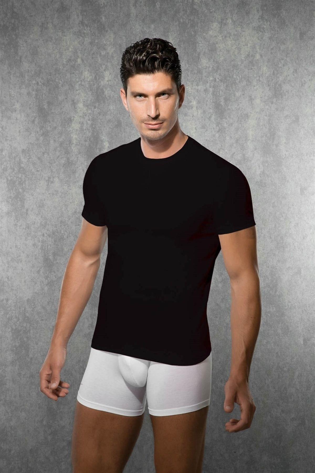 Doreanse Erkek Modal Bisiklet Yaka Kısa Kol T-shirt SİYAH ÇAMAŞIR DOREANSE