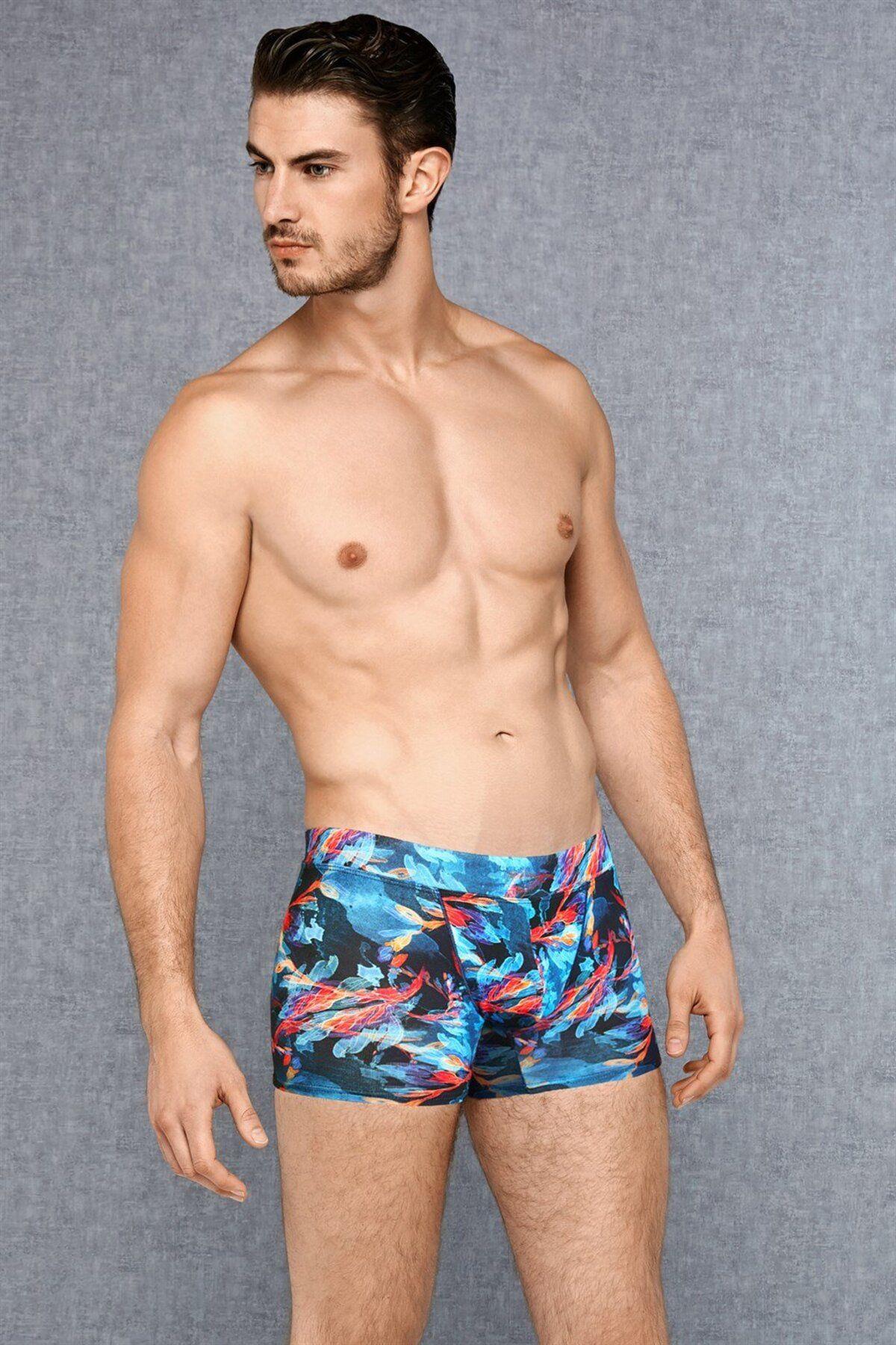 Doreanse Erkek Modal Çok Renkli Baskılı Boxer Desenli Erkek Boxer DOREANSE