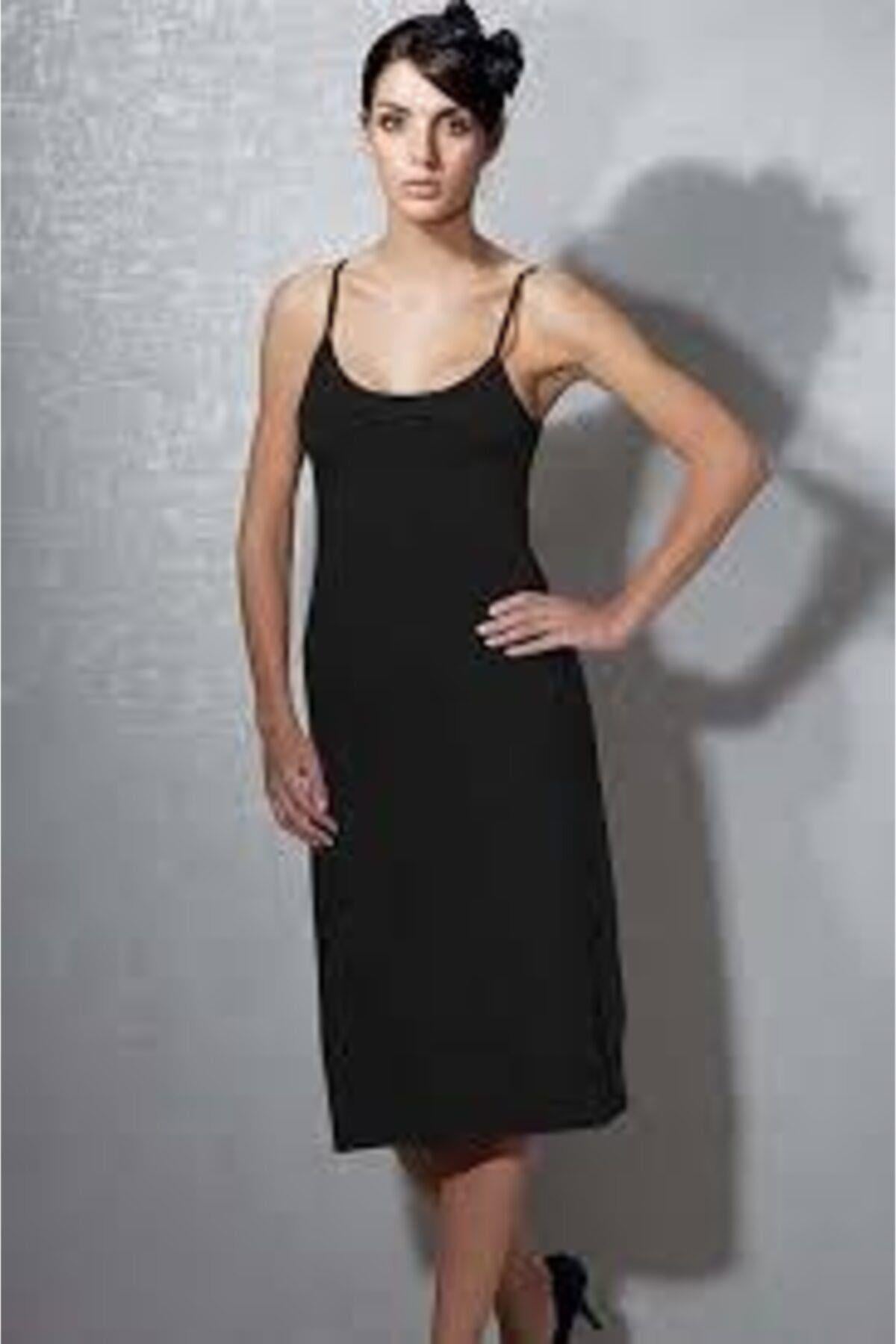 Doreanse Kadın Modal Askılı Uzun Gecelik SİYAH ÇAMAŞIR DOREANSE