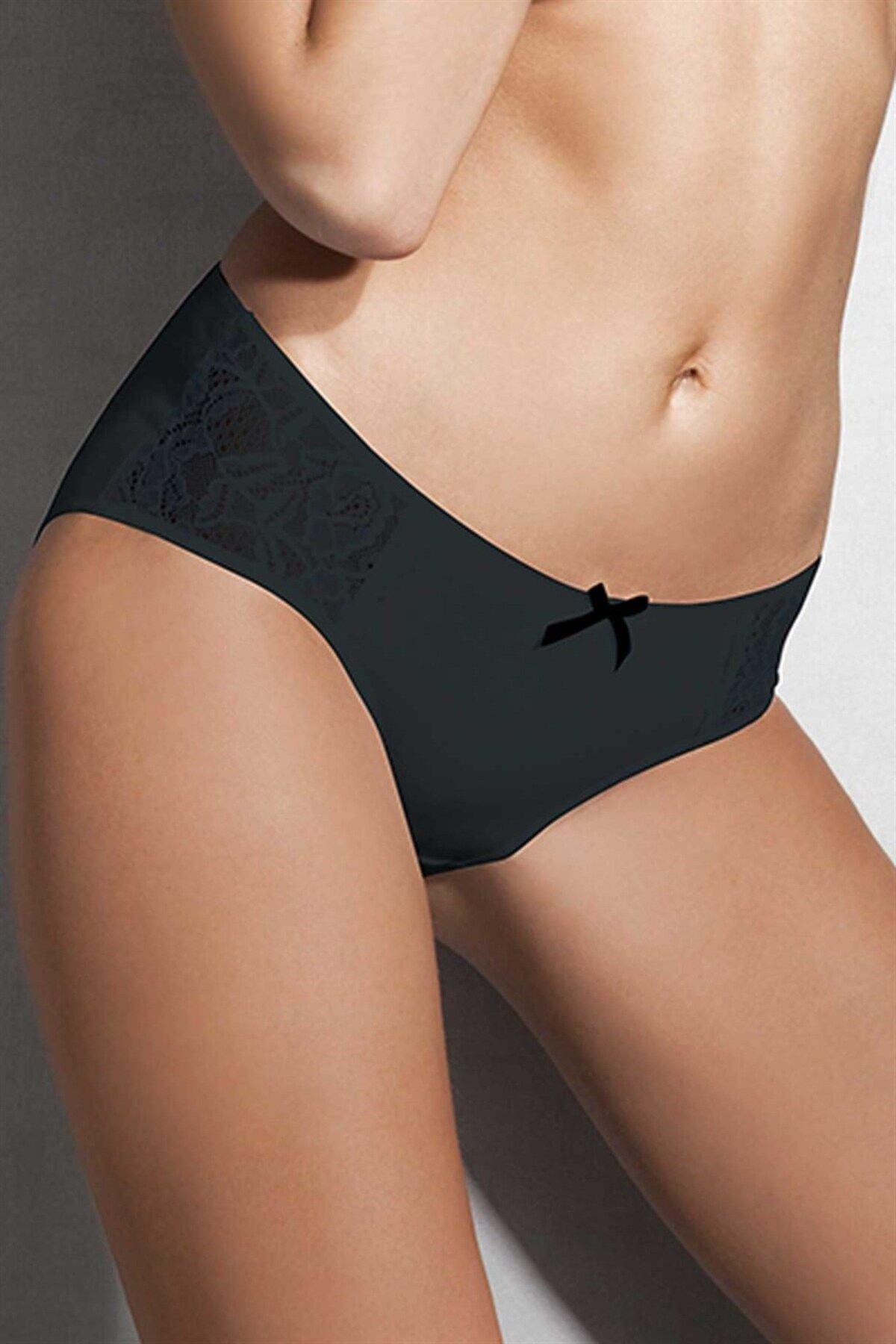 Doreanse Kadın Modal Dantelli Slip SİYAH ÇAMAŞIR DOREANSE