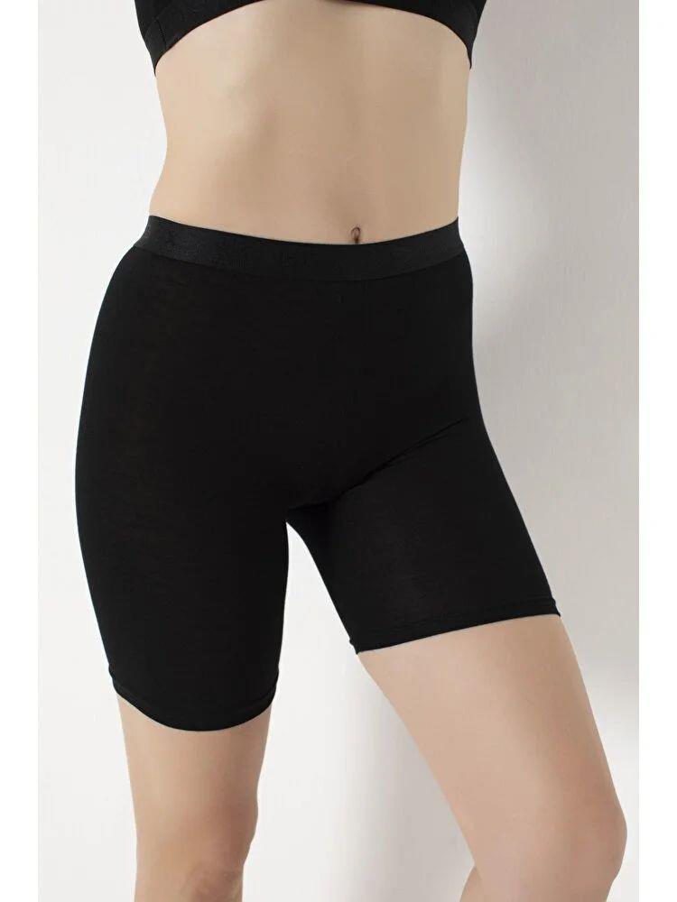 G-Box Bayan Bambu Diz Üstü Tayt SİYAH Kadın Boxer G-BOX