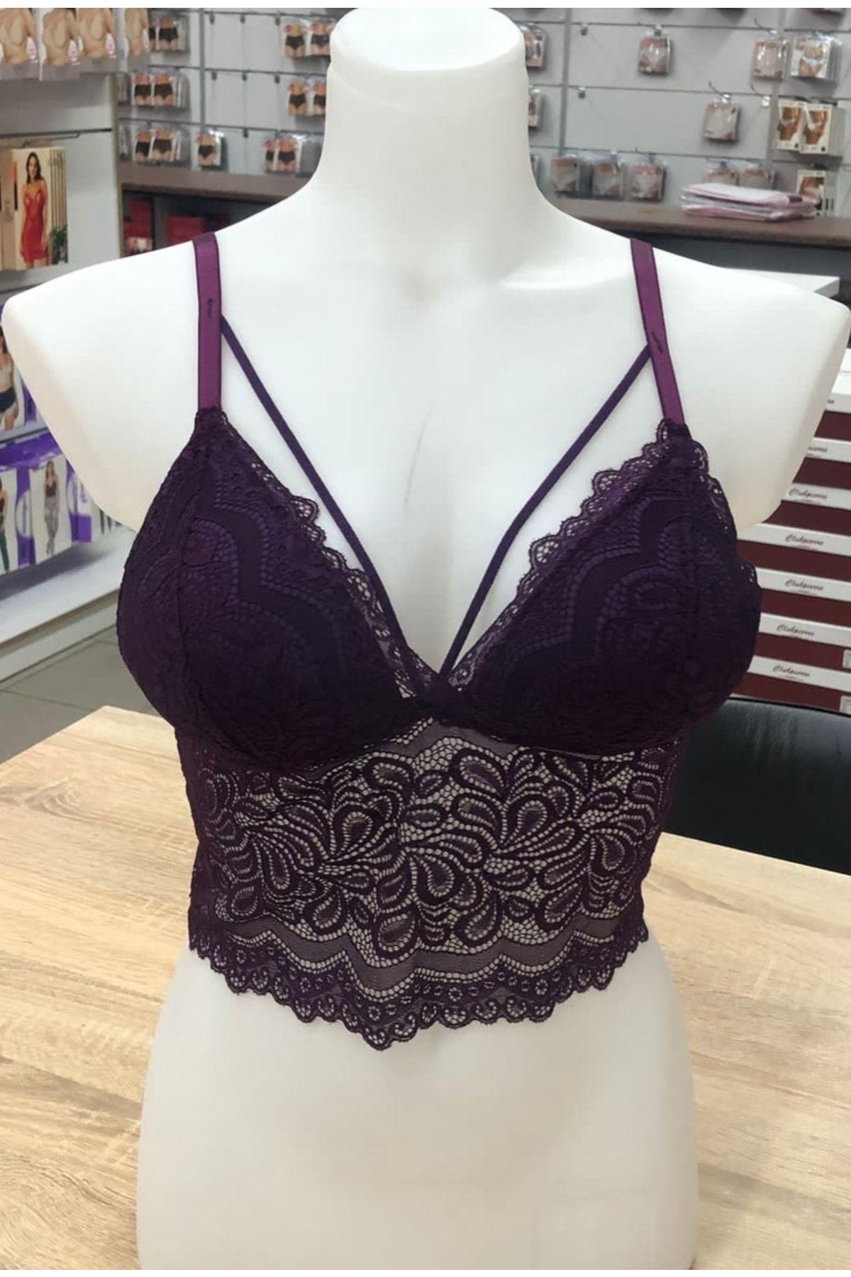 G-Box Bayan Bralet Sütyen Takım MOR ÇAMAŞIR G-BOX