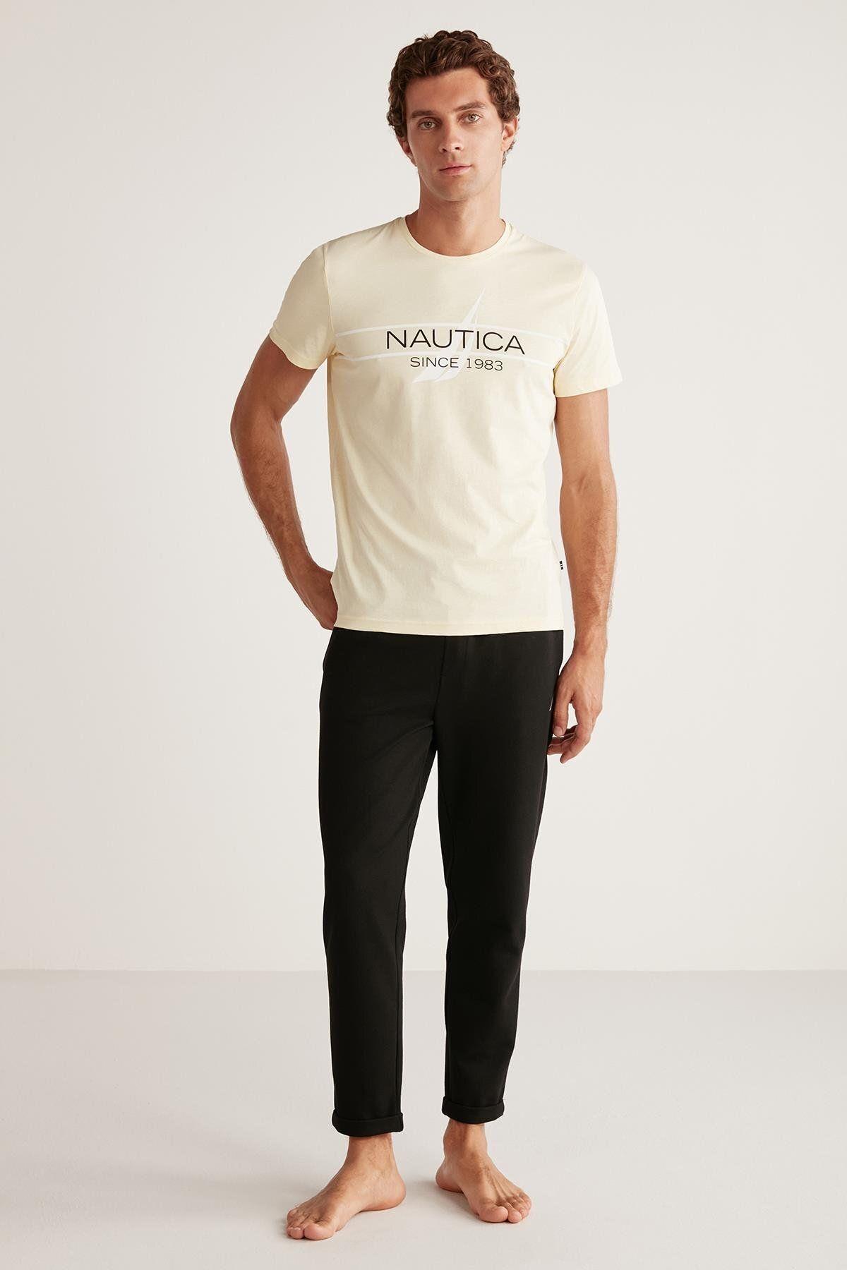 Nautıca Erkek Kısakol Pijama Takım SARI KONFEKSİYON NAUTICA