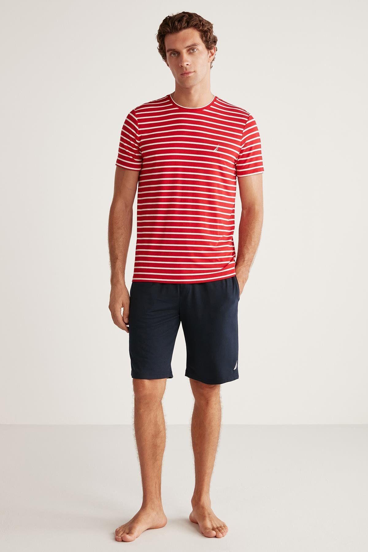 Nautıca Erkek Şortlu Pijama Takım KIRMIZI KONFEKSİYON NAUTICA