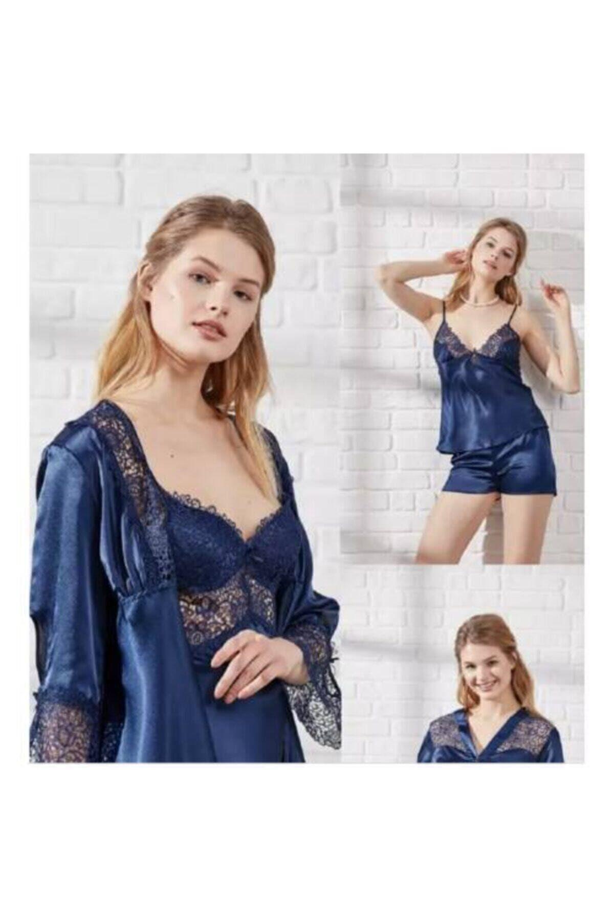 Pierre Cardin Bayan 6'lı Saten Takım LACİVERT CEYİZ PİERRE CARDİN