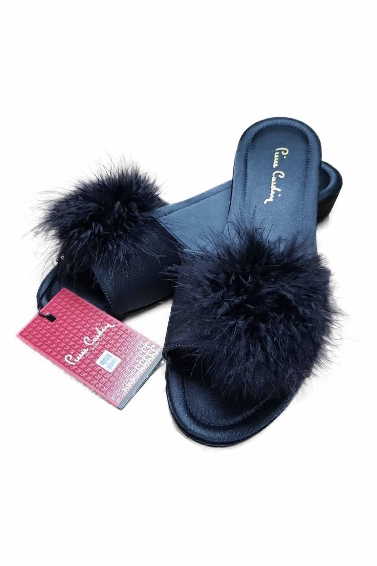 Pierre Cardin Bayan Tüylü Terlik LACİVERT CEYİZ PİERRE CARDİN