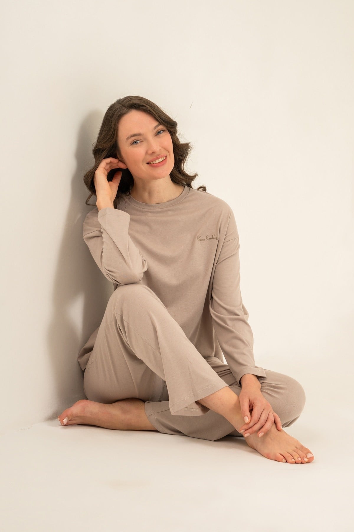 Pierre Cardin Bayan Uzun Kol Pijama Takım VİZON KONFEKSİYON PİERRE CARDİN