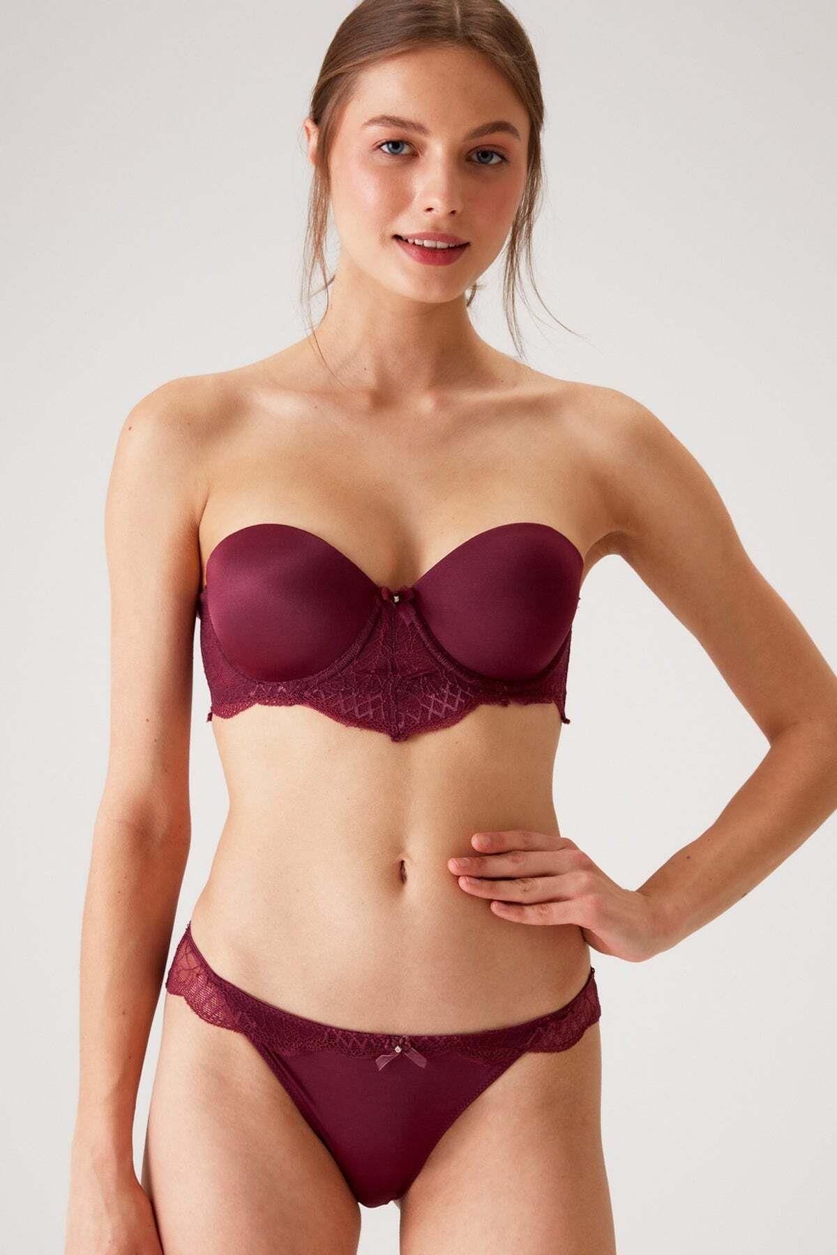 Pierre Cardin Bayan Vicenza  Double Push Up Sütyen Takım MÜRDÜM ÇAMAŞIR PİERRE CARDİN