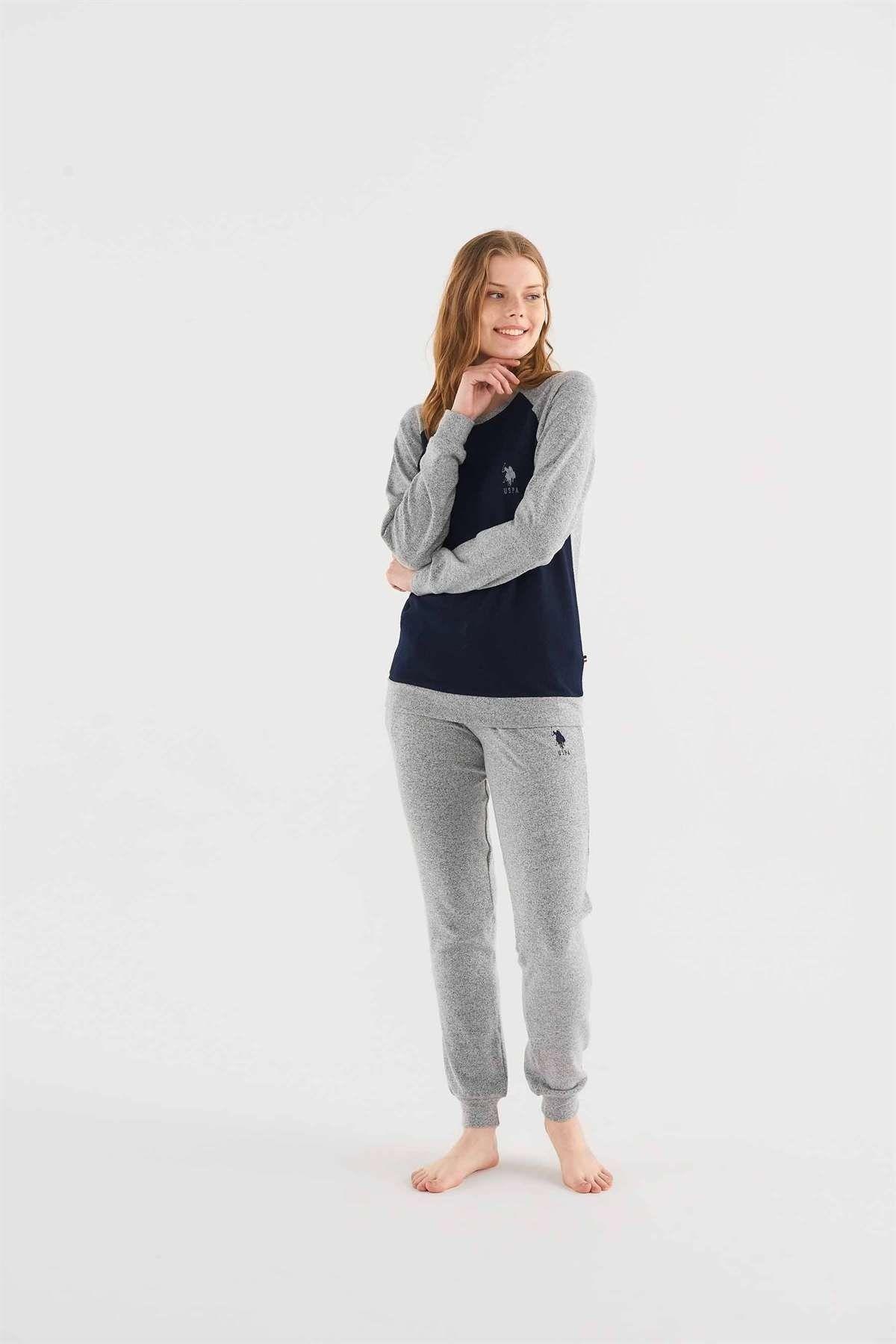 U.S.Polo Bayan Pijama Takım GRİ MELANJ KONFEKSİYON U.S. Polo Assn