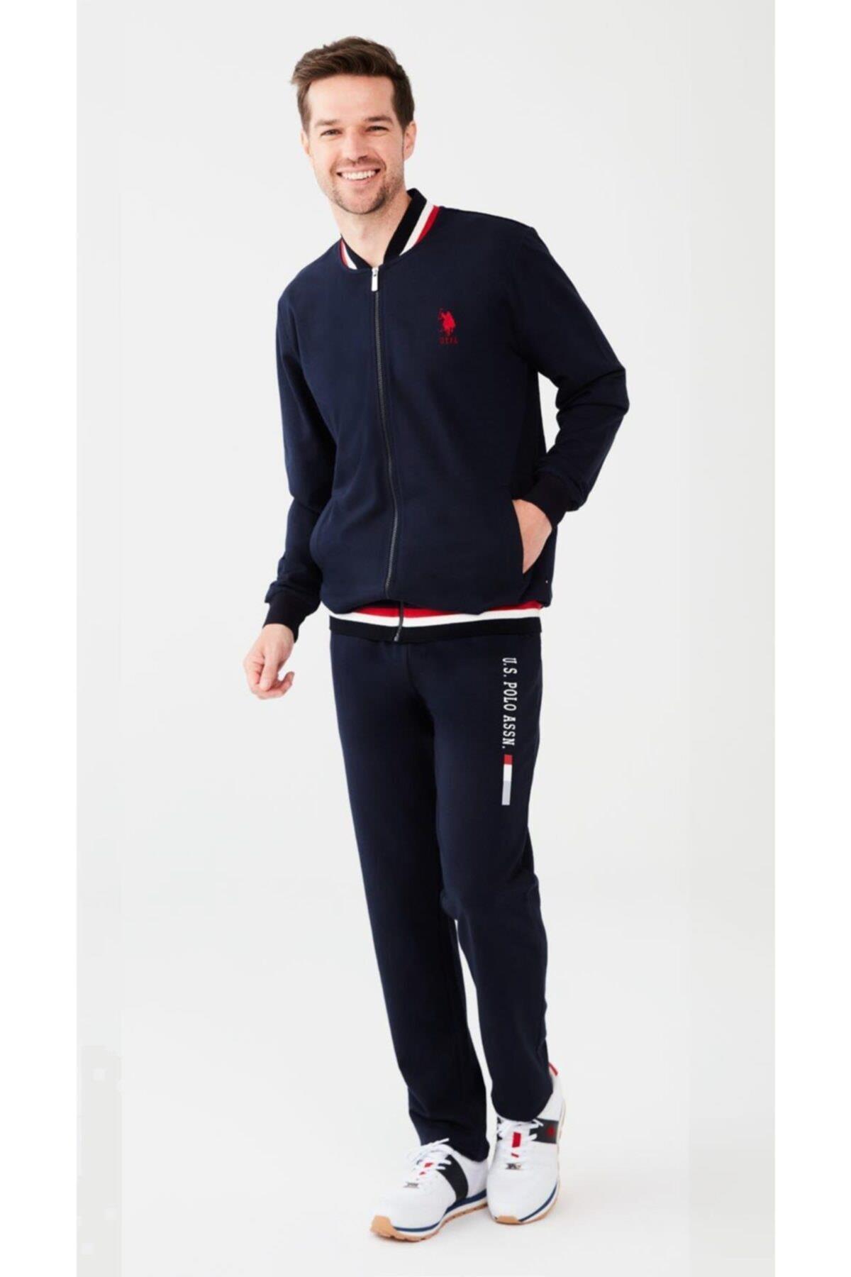 U.S.Polo Erkek Kapşonsuz Eşofman Takım LACİVERT KONFEKSİYON U.S. Polo Assn