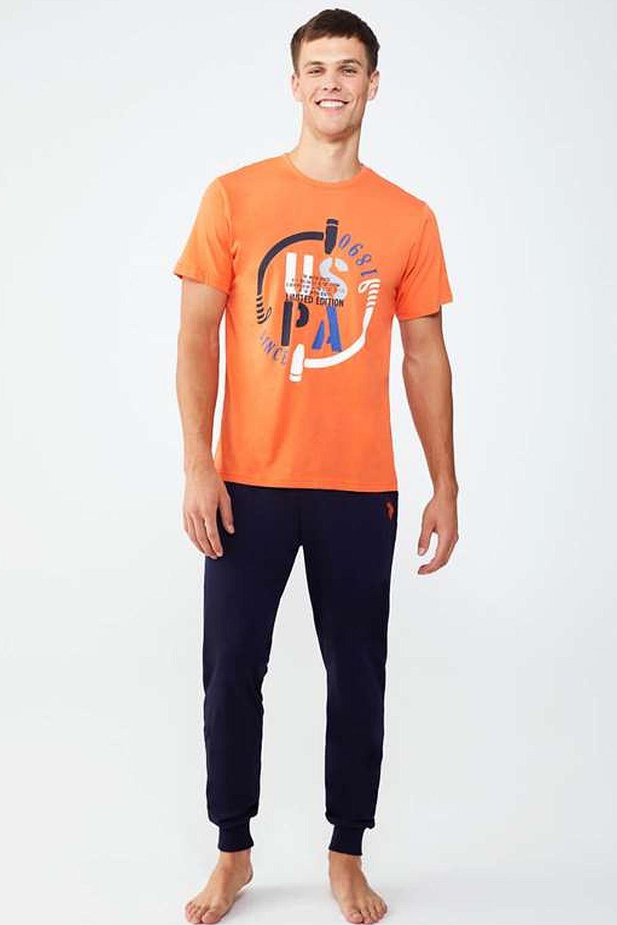 U.S.Polo Erkek Pijama Takım TURUNCU KONFEKSİYON U.S. Polo Assn