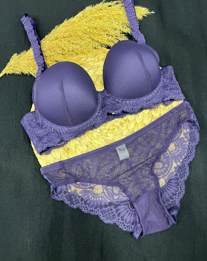 Wonna Bayan Desteksiz Dantelli Sütyen Takım MOR ÇAMAŞIR WONNA