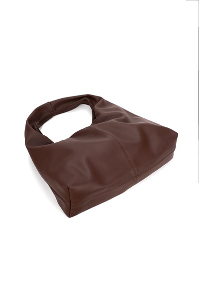 Acı Kahve Deri Kadın Shopper Omuz Çantası – Yumuşak Form Vintage Model