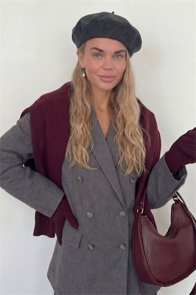 Antrasit Fransız Ressam Keçe Bere