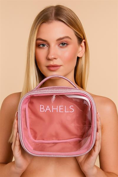 Baby Pink Shine Collection Simli Makyaj Seyahat Çantası