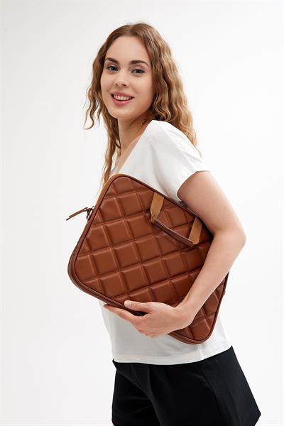 Camel Kapitoneli Askılı 13 & 14 Inç Evrak Ve Laptop Çantası