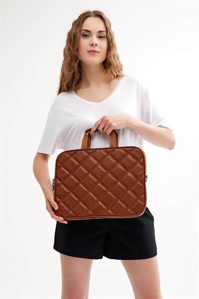Camel Kapitoneli Askılı 13 & 14 Inç Evrak Ve Laptop Çantası