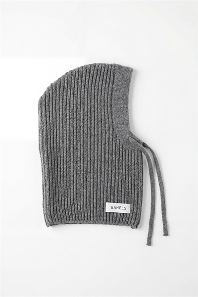 Çocuk Gri Triko Örgü Balaclava Bere Şapka