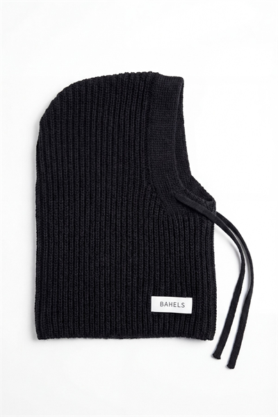 Çocuk Siyah Triko Örgü Balaclava Bere Şapka