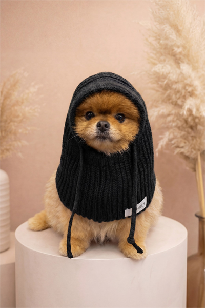 Dog Siyah Kahve Triko Örgü Balaclava Bere Şapka