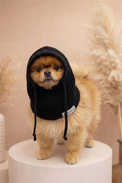 Dog Siyah Kahve Triko Örgü Balaclava Bere Şapka