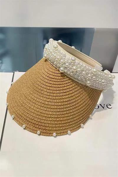 İthal Camel İncili Hasır Vizör Şapka Sperlik