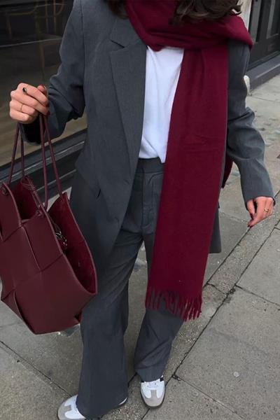 İthal Puffy Cherry Atkı Şal Omuz Şalı