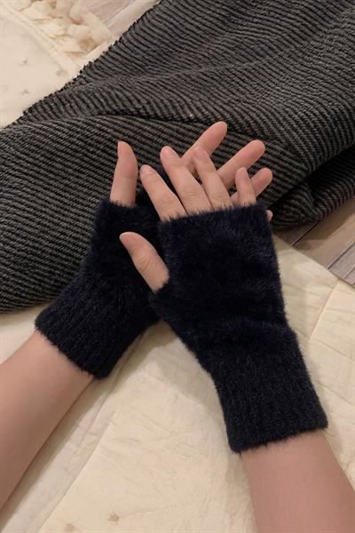 Kadın 1 Çift Kışlık Parmaksız Termal Esnek Peluş Eldiven