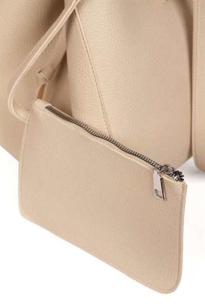 Kadın Özel Üretim Bej El ve Omuz Çantası