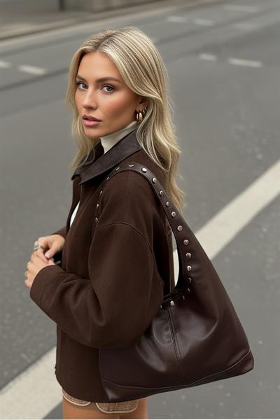 Kadın Acı Kahve Rabel Zımba El Ve Omuz Çantası