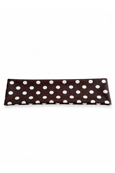 Kadın Acı Kahve Renk Puantiyeli Saç Bandı, Bandana