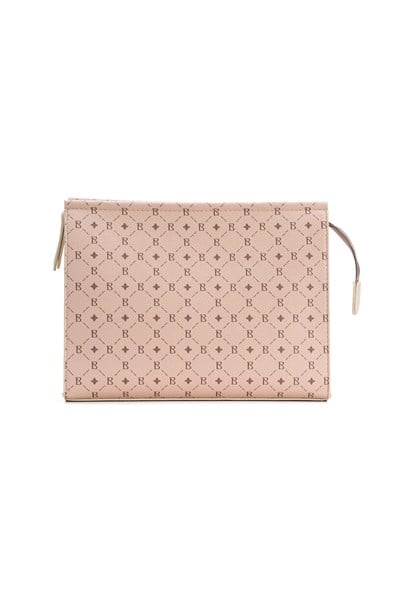 Kadın Bej Bahels Monogram Portföy Clutch Çanta