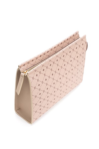 Kadın Bej Bahels Monogram Portföy Clutch Çanta