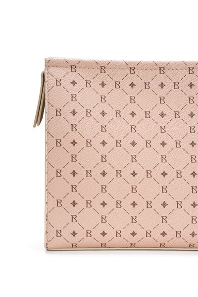 Kadın Bej Bahels Monogram Portföy Clutch Çanta