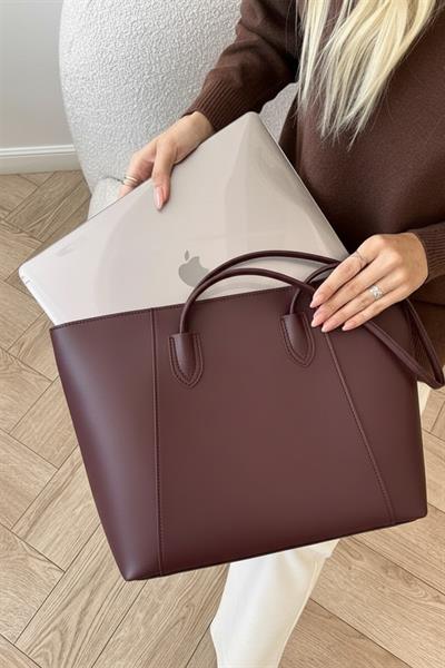 Kadın Cherry Basic Fermuarlı Tote El ve Omuz Çantası