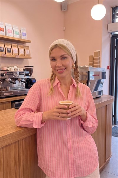 Kadın Ekru File Model Örgü Bandana, Saç Bandı