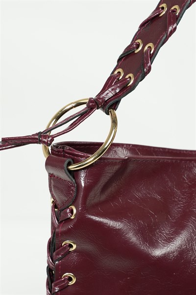 Kadın Elara Cherry Parlak El Ve Omuz Çantası