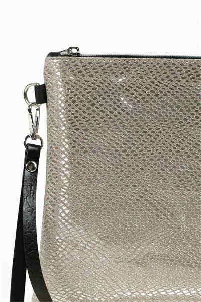 Kadın Gold Parlak Yılan Desen Portföy Clutch Çanta