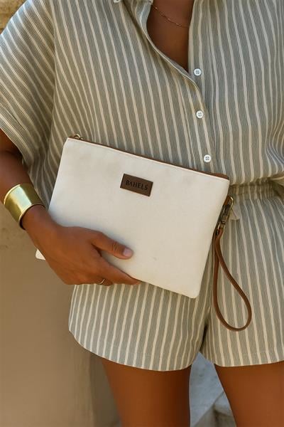 Kadın Kanvas Clutch Portföy Çanta
