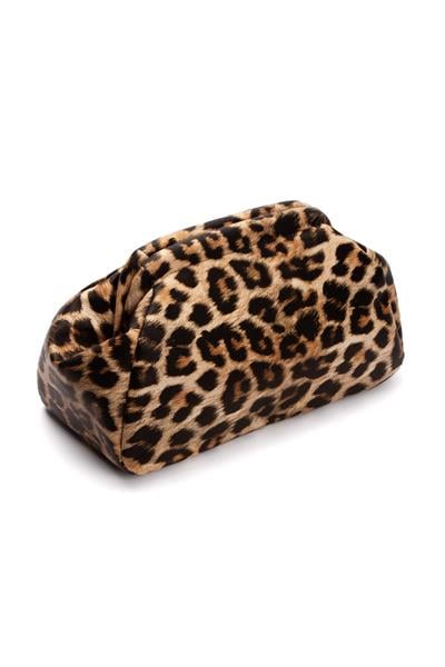 Kadın Leopar Deri Clutch Portföy Çanta