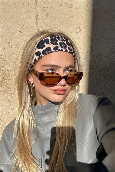 Kadın Leopar Desenli Saç Bandı, Bandana