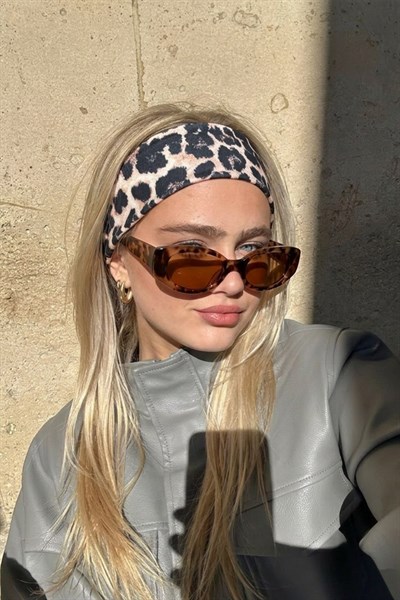Kadın Leopar Desenli Saç Bandı, Bandana
