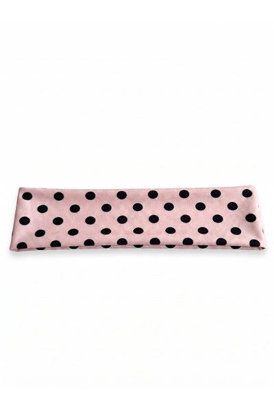 Kadın Pembe Renk Puantiyeli Saç Bandı, Bandana