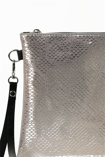 Kadın Pinkly Parlak Yılan Desen Portföy Clutch Çanta