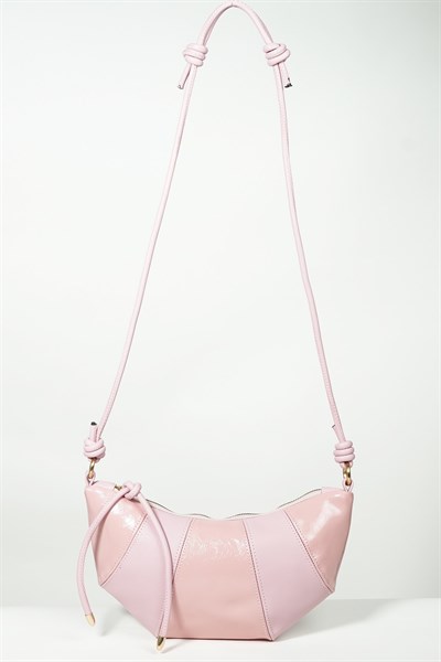 Kadın Rugan Pinkly Kruvasan Omuz Çantası