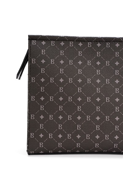Kadın Siyah Bahels Monogram Portföy Clutch Çanta